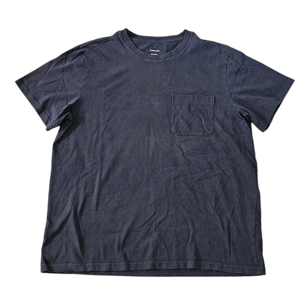 Everlane Organic Cotton Heavy Pocket T-Shirt Mens Large Black Short Sleeve